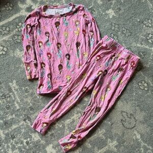 Posh Peanut Pink Pajama Set with Mermaid Design